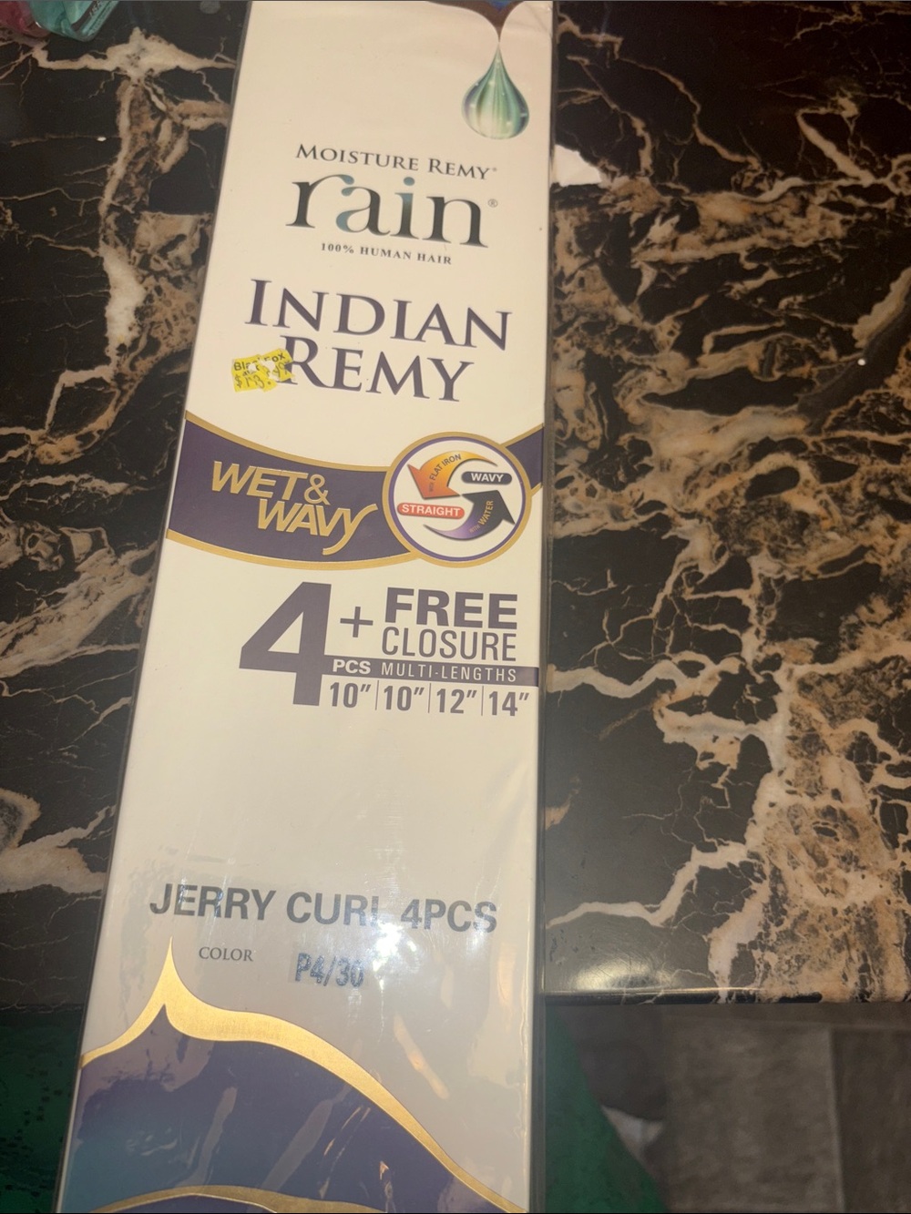 Rain Indian Remy Jerry Curl 4PCS Hair Weave with Free Closure - Color P4/30